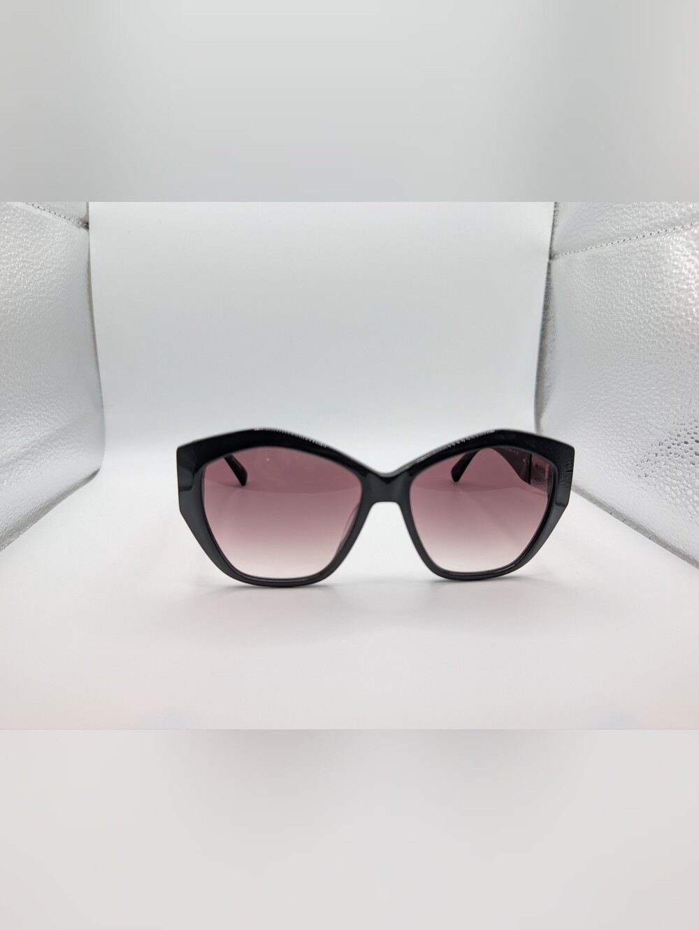 Longchamp Black Geometric Oversized Sunglasses LO712S & Folding Case